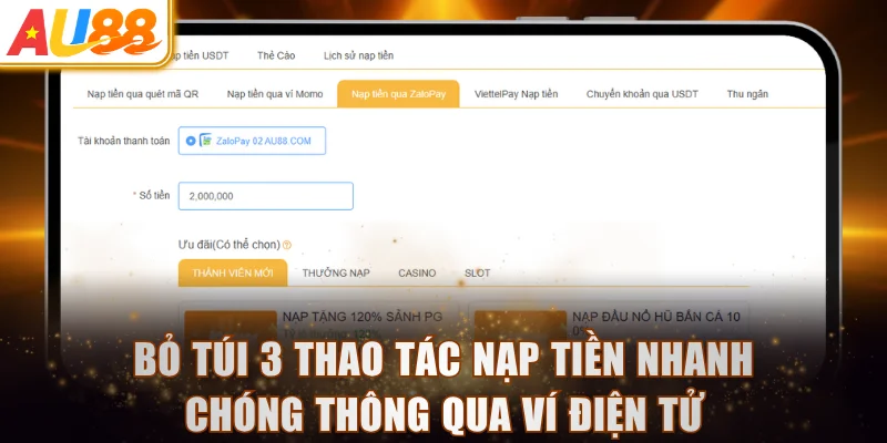 Bỏ túi 3 thao tác nạp tiền nhanh chóng thông qua ví điện tử