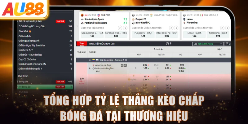 Tổng hợp tỷ lệ thắng kèo chấp bóng đá tại thương hiệu